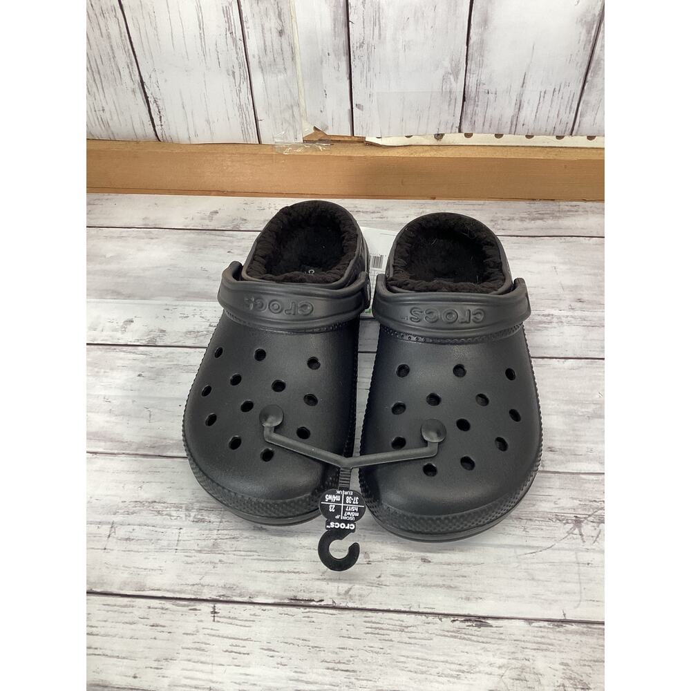Classic Crocs Faux Fur Lined Dual Comfort Shoes Clogs Black